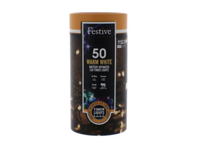 Festive Battery Operated Timer LightsWarm White400 Leds from B&Q