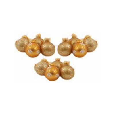 Christmas Tree BaublesGlass Decorative Gold Pack Of 12 Assorted from B&Q