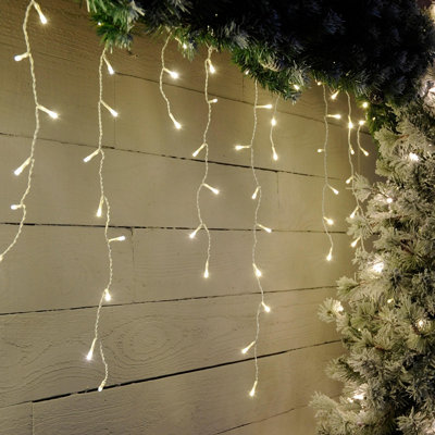 Festive 11.8M Indoor & Outdoor Snowing Effect Icicle Christmas Lights 480 Warm White Leds from B&Q