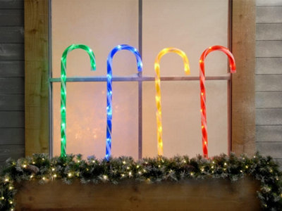 Festive Productions Candy Cane Stake Lights62 CmMulti-ColourSet Of 4 from B&Q