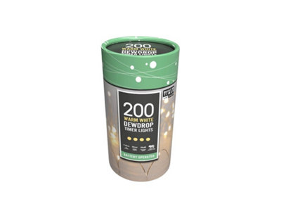 Festive Battery Operated Dewdrop Timer Lights200 Warm White from B&Q