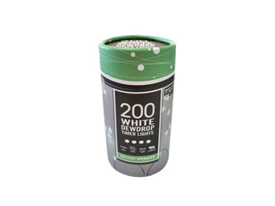 Festive Battery Operated Dewdrop Timer Lights200 White from B&Q