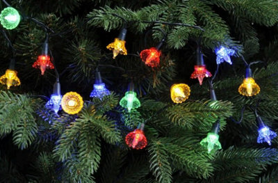 B&Q -  20 Multi Colour Timer Traditional Flower Fairy Christmas Lights Battery Operated