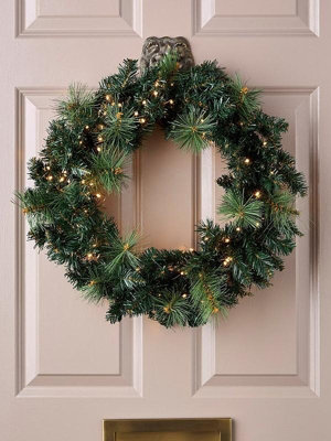 Festive Firefly Lit Christmas Wreath With Warm White Lights60Cm from B&Q