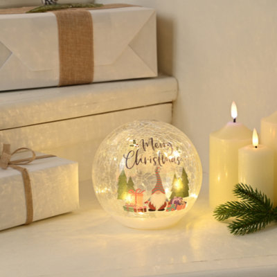 Festive Crackle Effect Lit Gonk / Gift Christmas Ball15Cm from B&Q