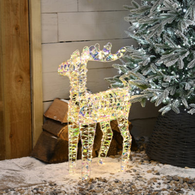 Festive Star Shimmer Lit Christmas Reindeer Multifunction60Cm from B&Q