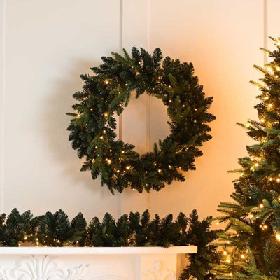 Festive Firefly Lit Christmas Wreath With Warm White Battery Lights60Cm from B&Q