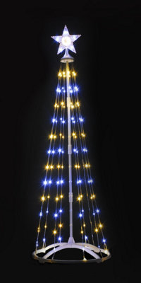 Festive Cone Tree With White And Warm White Multifunction Lights180Cm from B&Q