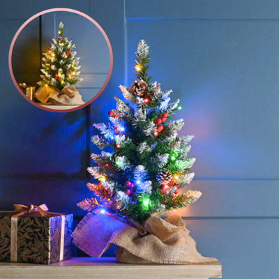 Marco Paul 2Ft Pre-Lit Artificial Christmas Tree With Berries & Pinecones from B&Q