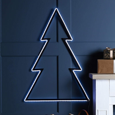 B&Q -  Large 78Cm Neon Flex Red Green And Blue Christmas Tree With Remote