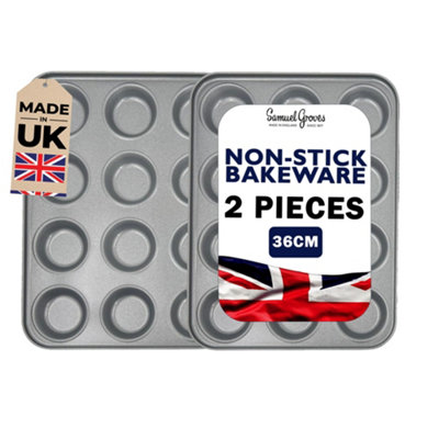 Samuel Groves 2 Pack 12 Hole 36Cm Yorkshire Pudding/ Cake Tray - Image 3