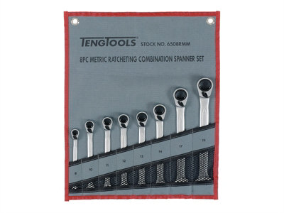 Teng 6508Rmm Ratcheting Combination Spanner Set8 Piece Ten6508Rmm from B&Q