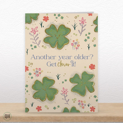 Quitting Hollywood Botanical Birthday Greeting Card Funny Clover Pun For Garden Lovers from B&Q