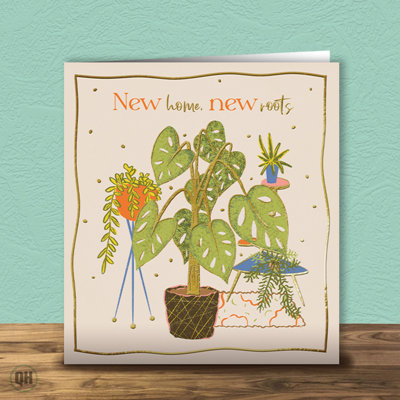 Quitting Hollywood New Home Card New Home New Roots Botanical Housewarming Card Funny Plant Themed Greeting Card For Plant Lovers from B&Q