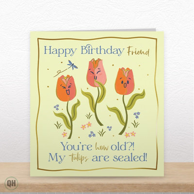Quitting Hollywood Friend Birthday Card You're How Old My Tulips Are Sealed Funny Floral Card from B&Q
