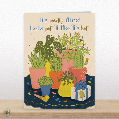 Quitting Hollywood Funny Plant Birthday Card Lets Pot It Like Its Hot Party Pun from B&Q