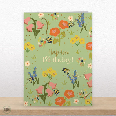 Quitting Hollywood Cute Nature Birthday Card  Hap Bee Birthday For Bee Lovers from B&Q