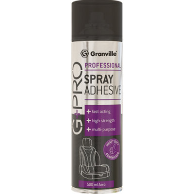 Granville Adhesive Spray Glue Bond Car Rubber Wood Metal Vinyl Fabric Upholstery 500Ml from B&Q