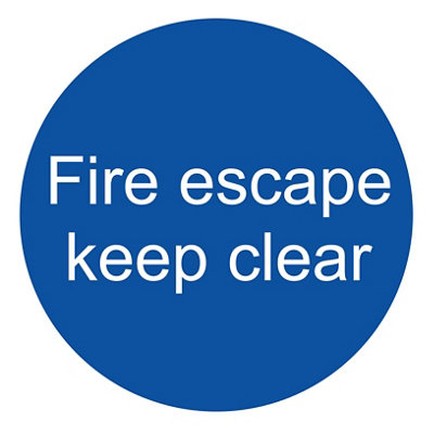 The House Nameplate Company Fire Escape Keep Clear Polyvinyl Chloride (Pvc) Safety Sign(H)100mm (W)100mm (L)500mm from B&Q