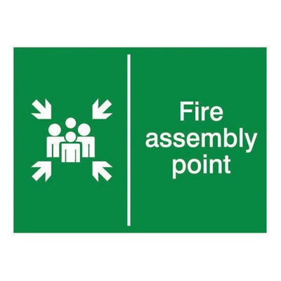 The House Nameplate Company Fire Assembly Point Polyvinyl Chloride (Pvc) Safety Sign(H)150mm (W)200mm (L)200mm from B&Q