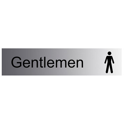 The House Nameplate Company Gentlemen Self-Adhesive Labels(H)50mm (W)225mm from B&Q
