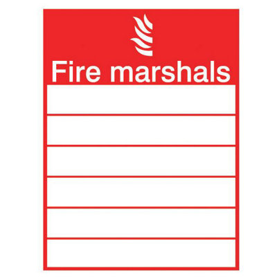 The House Nameplate Company Fire Marshals Polyvinyl Chloride (Pvc) Safety Sign(H)200mm (W)150mm (L)200mm from B&Q