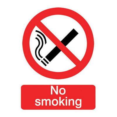 The House Nameplate Company No Smoking Self-Adhesive Labels(H)200mm (W)150mm from B&Q