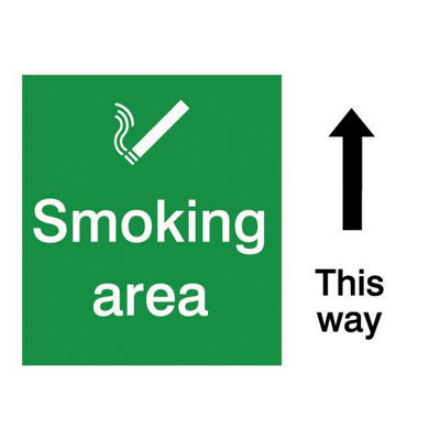 The House Nameplate Company Smoking Area Self-Adhesive Labels(H)200mm (W)150mm from B&Q