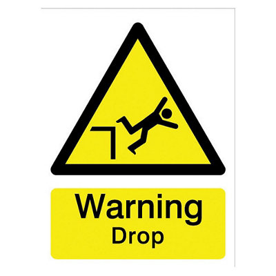 The House Nameplate Company Warning Drop Self-Adhesive Labels(H)200mm (W)150mm from B&Q