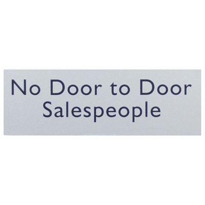The House Nameplate Company No Door To Door Sales People Self-Adhesive Labels(H)50mm (W)150mm from B&Q