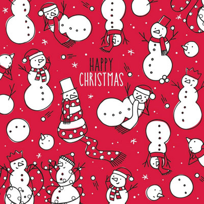 Pack Of 8 Snow Fun Festive Snowman Nspcc Charity Christmas Cards from B&Q
