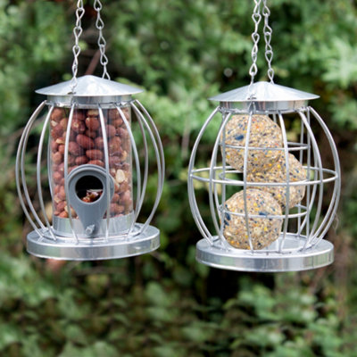 Greena Mini Caged Bird Feeders 2PkFor Seeds & Fat Balls from B&Q
