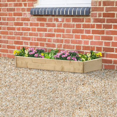 Greena Wooden Raised Wall Planter 120CmH15Cm from B&Q
