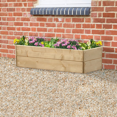 Greena Wooden Raised Wall Planter  120CmH30Cm from B&Q