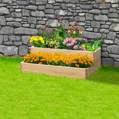 Greena Cascading Wooden Raised BedWidth 90Cm2 Tiers from B&Q