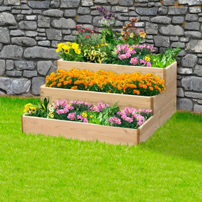 Greena Cascading Wooden Raised BedWidth 90Cm3 Tiers from B&Q
