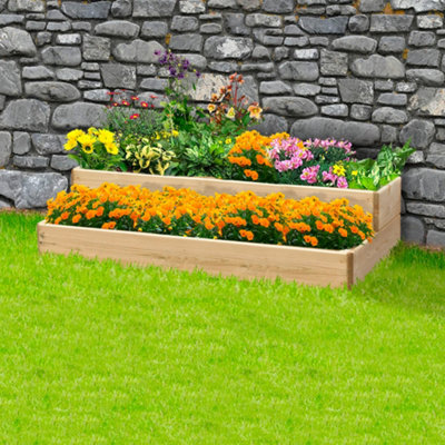 Greena Cascading Wooden Raised BedWidth 120Cm2 Tiers from B&Q