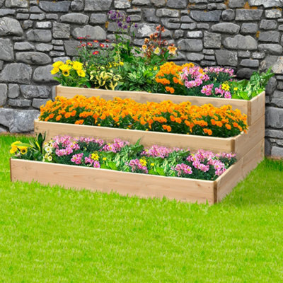 Greena Cascading Wooden Raised BedWidth 120Cm3 Tiers from B&Q