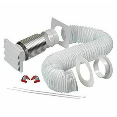 Manrose 41703W Tumble Dryer Venting Kit 100mm 4" With White Gravity Grille