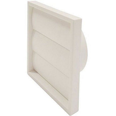 Manrose 100mm/4" External Wall Grille White With Round Spigot Gravity Shutters from B&Q
