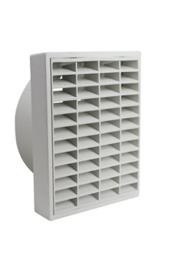 Manrose 300mm Fixed Louvre Grille White12" Vent Cover With Round Spigot For 300mm Ducting 1206W from B&Q