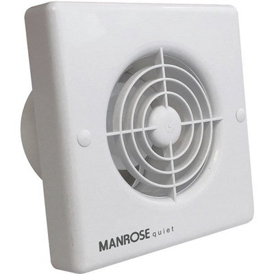 B&Q -  Qf100S 100mm Quiet Axial Bathroom Extractor Fan 4.8WLow EnergyWall Or Ceiling Mount