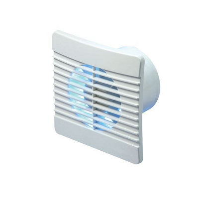 Manrose 4" (100mm) Slimline Bathroom Extractor Fan With Humidistat WhiteWall Or Panel MountFlat100H from B&Q