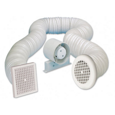Manrose Sf100S Standard In-Line Shower Fan Kit 100mm White Pef4311 from B&Q