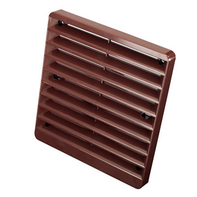 Manrose Brown Effect Brown Square Fixed Louvre Vent V1190B(H)150mm (W)150mm from B&Q