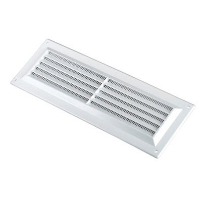 Manrose White Effect White Rectangular Fixed Louvre Vent & Fly Screen V1830Fs(H)76mm (W)229mm from B&Q