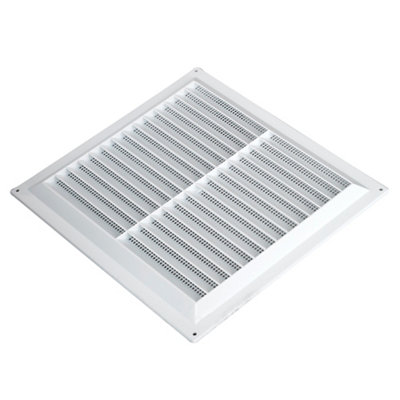 Manrose White Effect White Rectangular Fixed Louvre Vent & Fly Screen V1850Fs(H)229mm (W)229mm from B&Q
