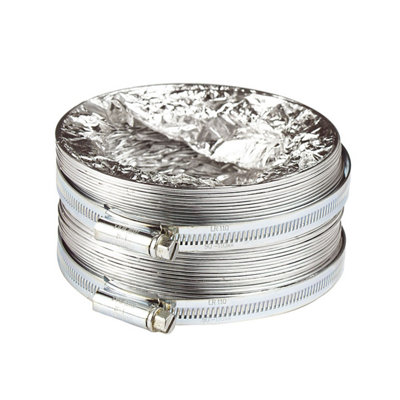 Manrose Silver Aluminium Flexible Ducting Hose(L)1M (Dia)100mm from B&Q