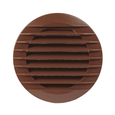 Manrose Brown Effect Brown Round Fixed Louvre Vent & Fly Screen V41020B(Dia)100mm from B&Q