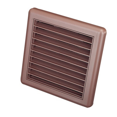 Manrose Brown Effect Brown Square Fixed Louvre Vent V1170B(H)140mm (W)140mm from B&Q